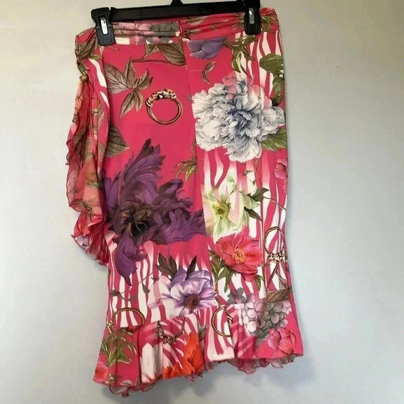 NWT Roberto Cavalli Y2K ruffle floral  skirt - Picture 3 of 6